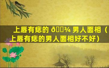 上唇有痣的 🌾 男人面相（上唇有痣的男人面相好不好）